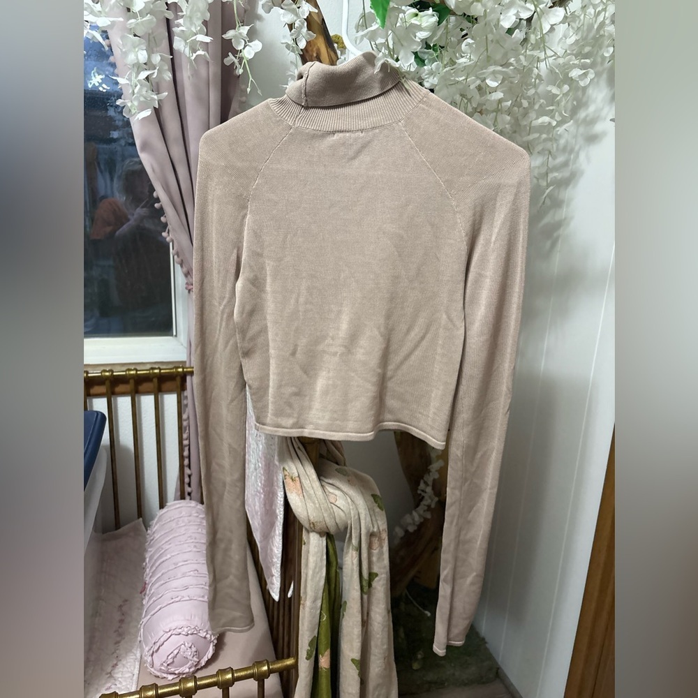 NBD Taupe Ribbed Long Sleeve Top - Picture 6 of 8
